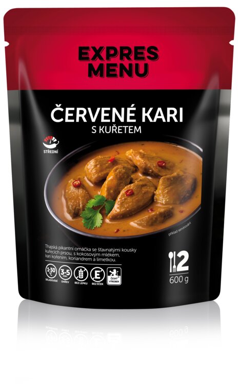 Červené karí s kuracím mäsom 2 porcie (600 g)