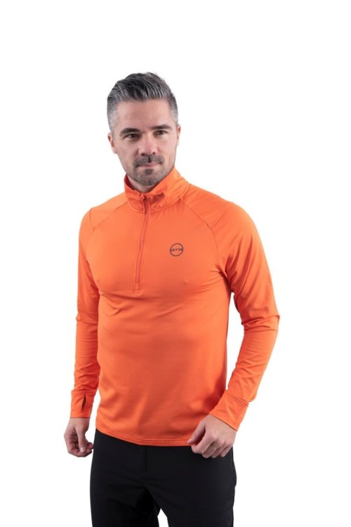 GTS - Pánske tričko s dlhým rukávom 1/2 zips - oranžová