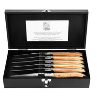 Steakové nože Luxury Line - Sada 6 kusov - Dubové drevo Stonewash