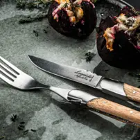 Steakové nože Luxury Line - Sada 6 kusov - Dubové drevo Stonewash