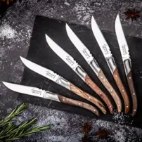 Steakové nože Luxury Line - Sada 6 kusov - Zmiešané drevo