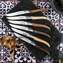 Steakové nože Luxury Line - Sada 6 kusov - Zmiešané drevo