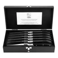 Steakové nože Luxury Line - sada 6 kusov - čierne drevo Pakka