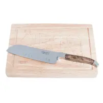 Santoku nôž Luxury Line s doskou na krájanie - olivové drevo