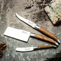 Sada nožov na syr Luxury Line - Sada 3 kusov - Olivové drevo