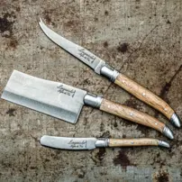 Sada nožov na syr Luxury Line - Sada 3 kusov - Dubové drevo Stonewash