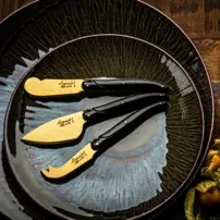 Sada nožov na syr Prestige Line - Sada 3 kusov - Zlatá Stonewash