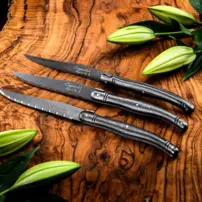 Steakové nože Premium Line - sada 6 kusov - čierne Stonewash