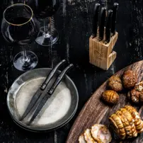 Steakové nože Premium Line - sada 6 kusov - čierne Stonewash