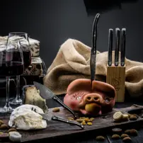 Steakové nože Premium Line - sada 6 kusov - čierne Stonewash