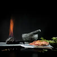 Steakové nože Innovation Line s hladkou čepeľou - sada 6 kusov - sivé drevo Pakka