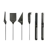 Nože na syr a maslo Style de Vie - sada 6 kusov - čierne