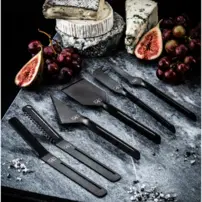 Nože na syr a maslo Style de Vie - sada 6 kusov - čierne