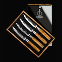 Steakové nože kované - sada 4 kusov - 12 cm Forged Olive