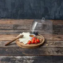 Okrúhla servírovacia doska Friends s pokrývkou - ⌀ 23,8 cm