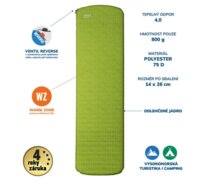 YATE CONTOUR 3,8 Samonafukovacia karimatka zelená/sivá