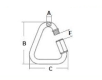 Karabína s maticou trojuholníková pozinkovaná 5mm