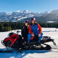 Jazda na snežnom skútri